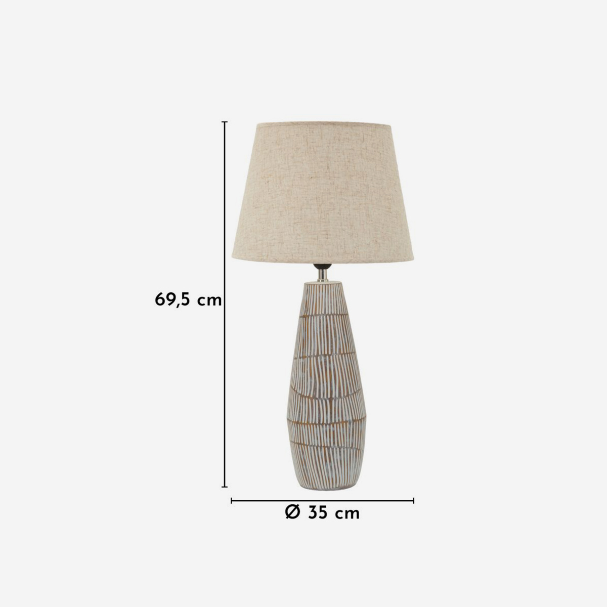 Hanoi Table Lamp in Resina with Fabric Lampshade — 3