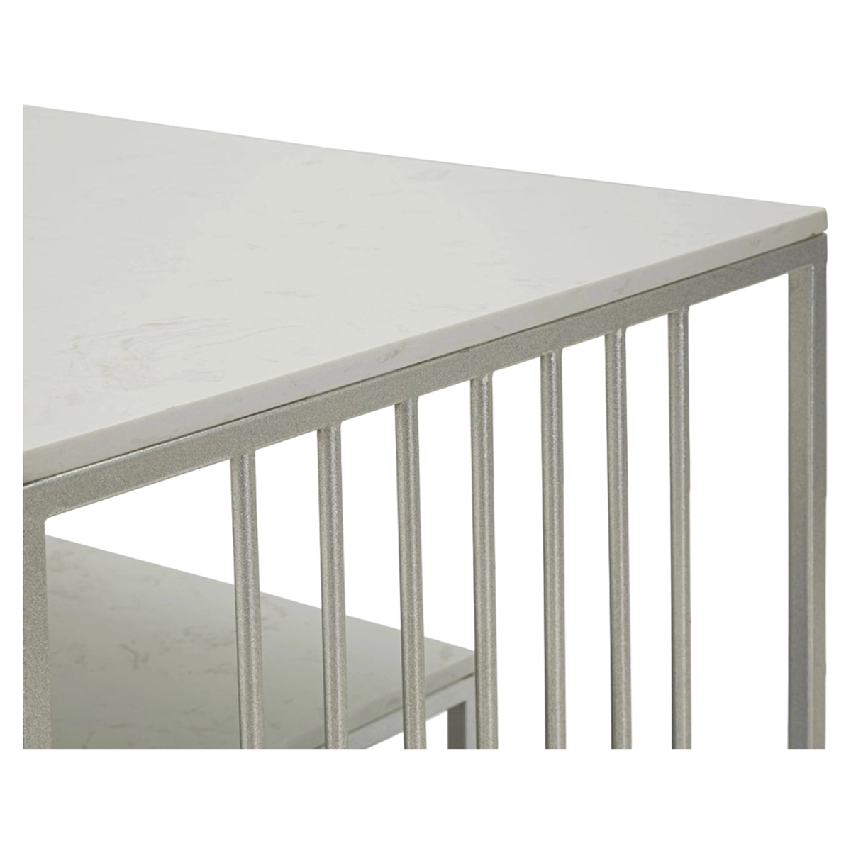 Kayseri 2-Tier Rectangular Marble-Effect Coffee Table — 7