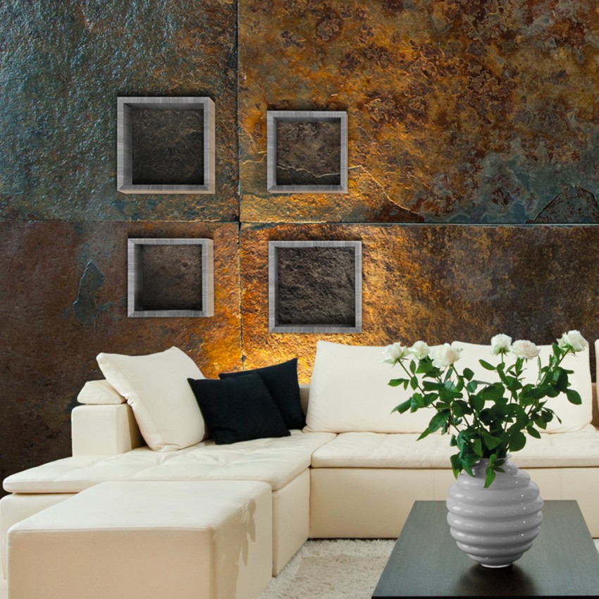 Set of 2 modern cube wall shelves Ginevra by AHD — 2