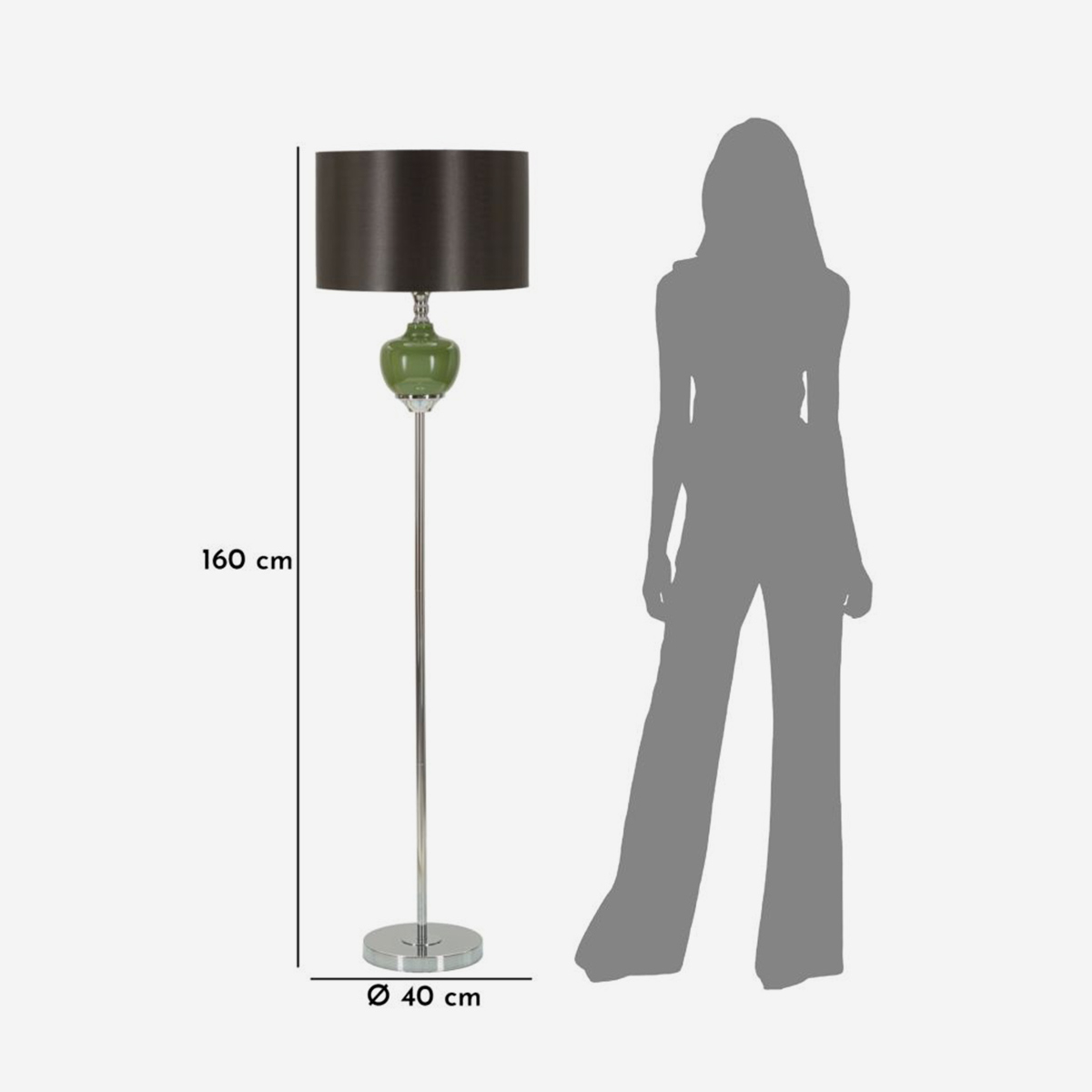 Eva One Floor Lamp in Glass and Tessuto — 3