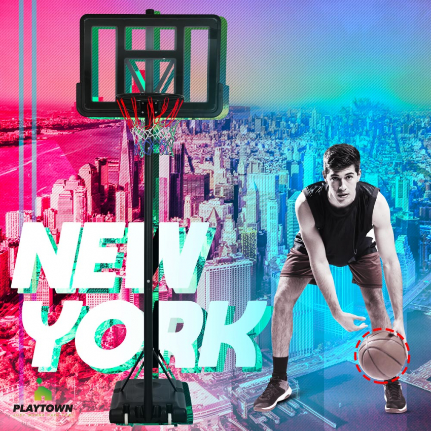 Adjustable Portable Basketball Hoop 250-305 cm NY PlayTown — 3