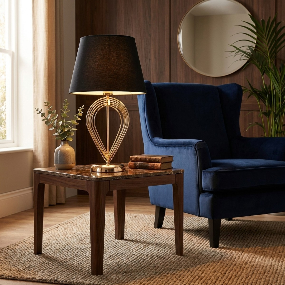 Modern Table Lamp in Metal and Tessuto Maxt 54 — 2