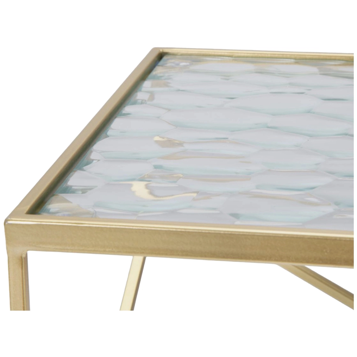 Set of 2 square iron and glass side tables Glassy S — 4