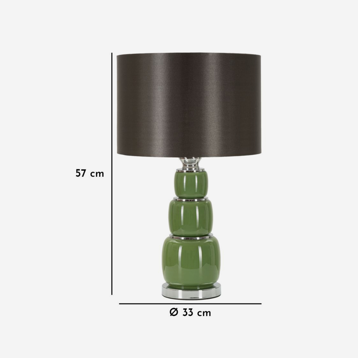 Eva Three Glass and Fabric Table Lamp — 3