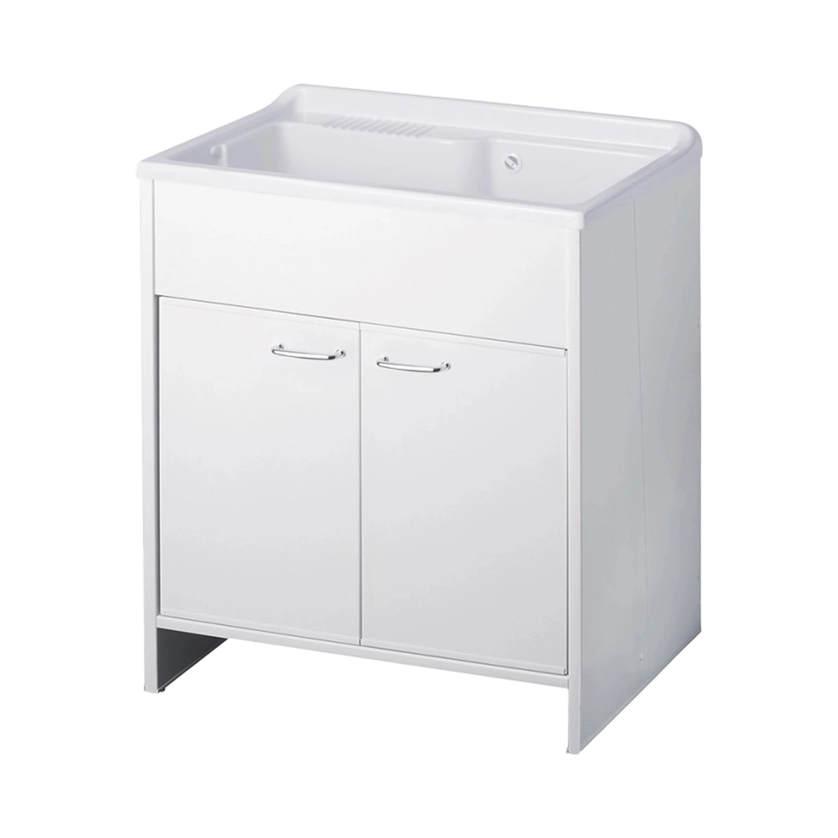 Indoor Outdoor Laundry Cabinet with Sink 2 Doors 80x50 cm Negrari 9010K — 4