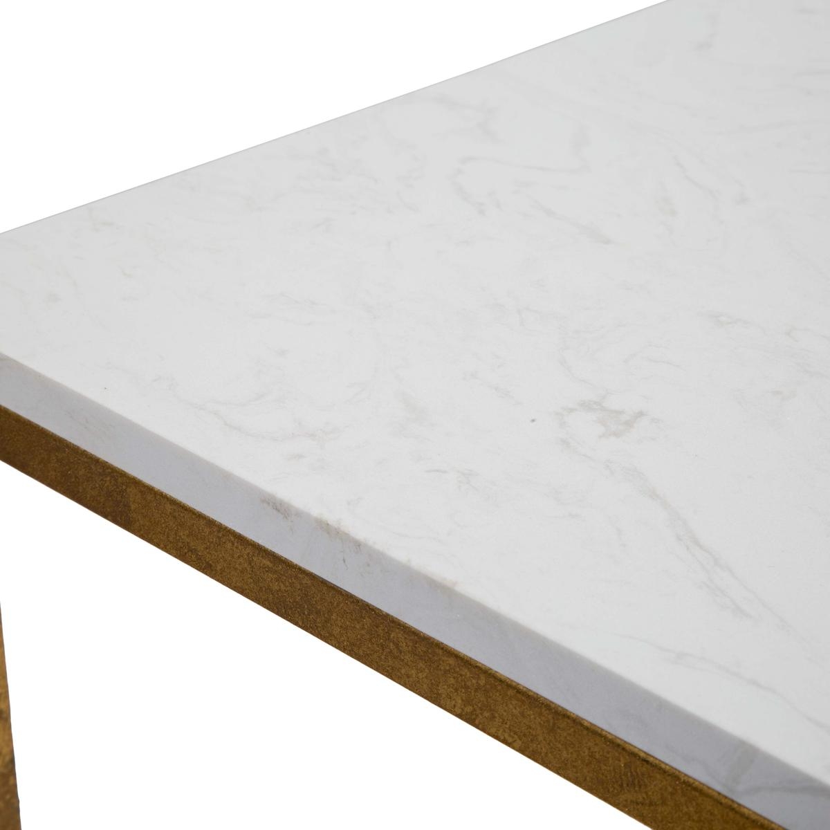 Double Marble Mauro Ferretti Coffee Table Gold Metal 47x47x60 cm — 4