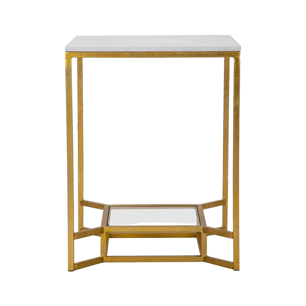 Double Marble Mauro Ferretti Coffee Table Gold Metal 47x47x60 cm — 5