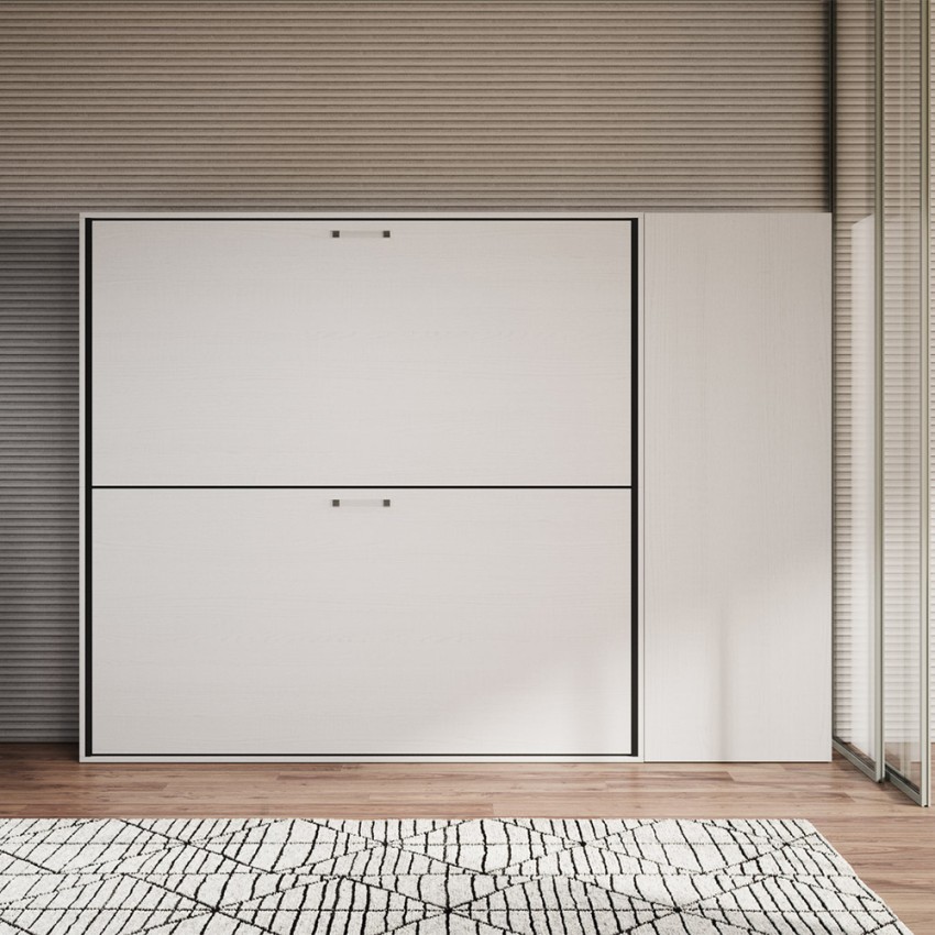 Foldaway Bunk Bed with Wardrobe Ash White Kando H Itamoby — 5