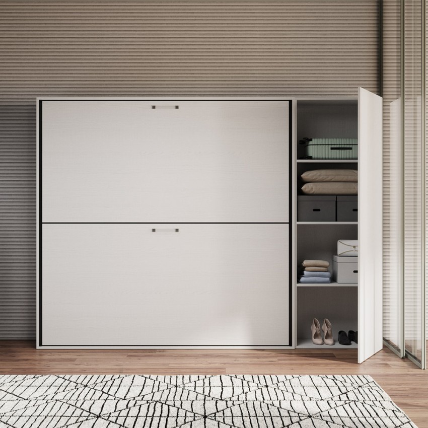 Foldaway Bunk Bed with Wardrobe Ash White Kando H Itamoby — 6