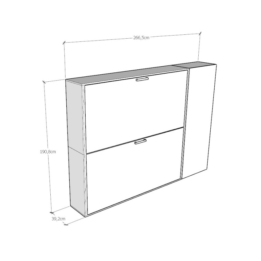 Foldaway Bunk Bed with Wardrobe Ash White Kando H Itamoby — 10
