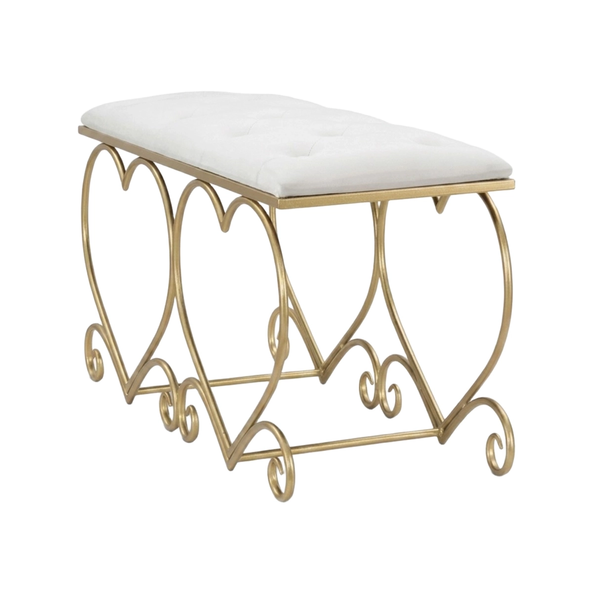 Mauro Ferretti Heart upholstered bench with Velluto effect — 4