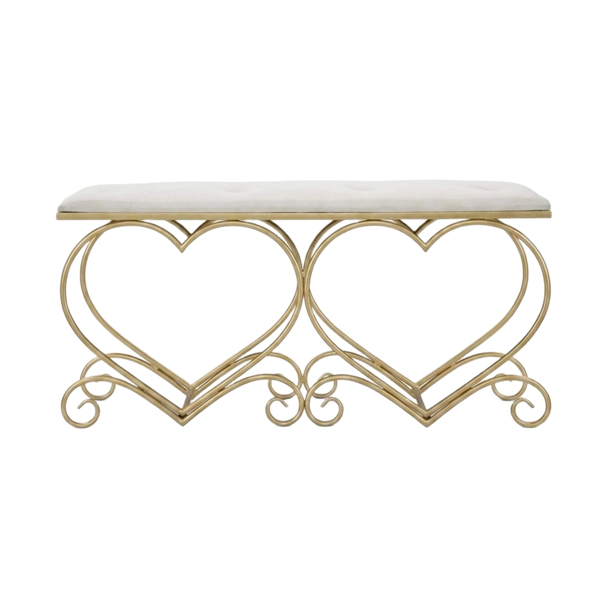Mauro Ferretti Heart upholstered bench with Velluto effect — 3