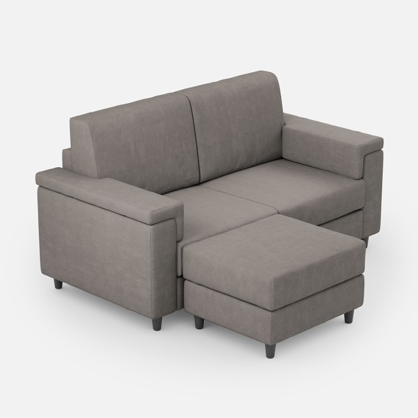 Modern 2 Seater Fabric Sofa 168cm with Ottoman Marrak 140P — 3