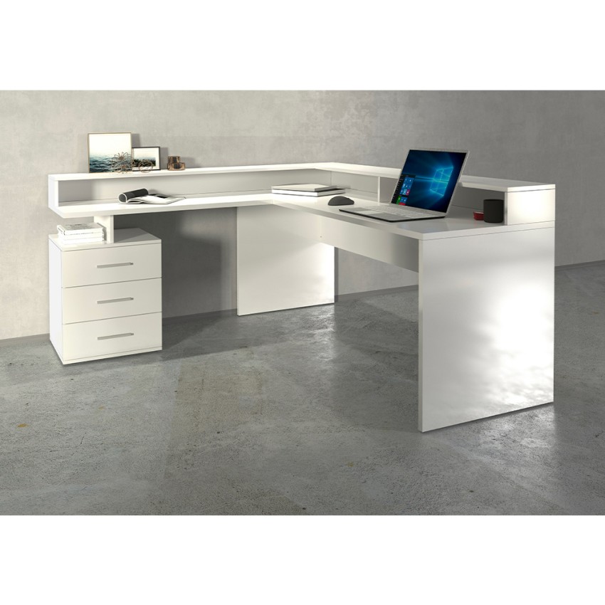 Corner Office Desk with 3 Drawers and Riser New Selina A-S Plus — 8