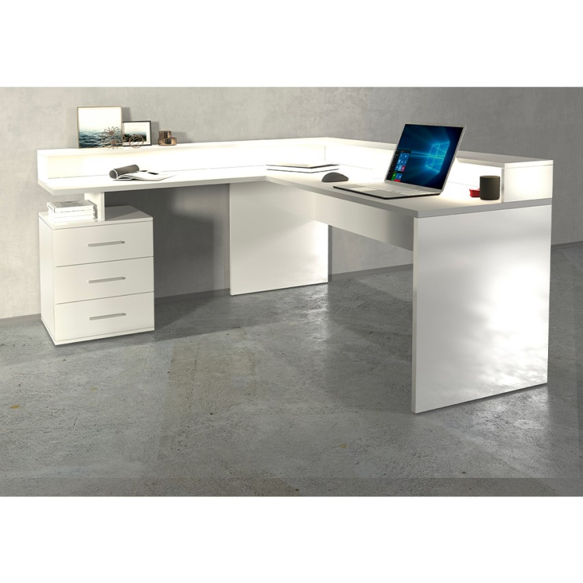 Corner Office Desk with 3 Drawers and Riser New Selina A-S Plus — 7