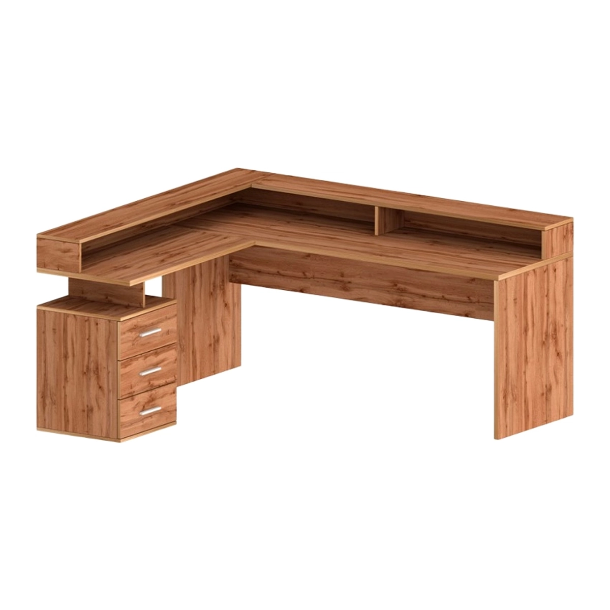 Corner Office Desk with 3 Drawers and Riser New Selina A-S Plus — 1