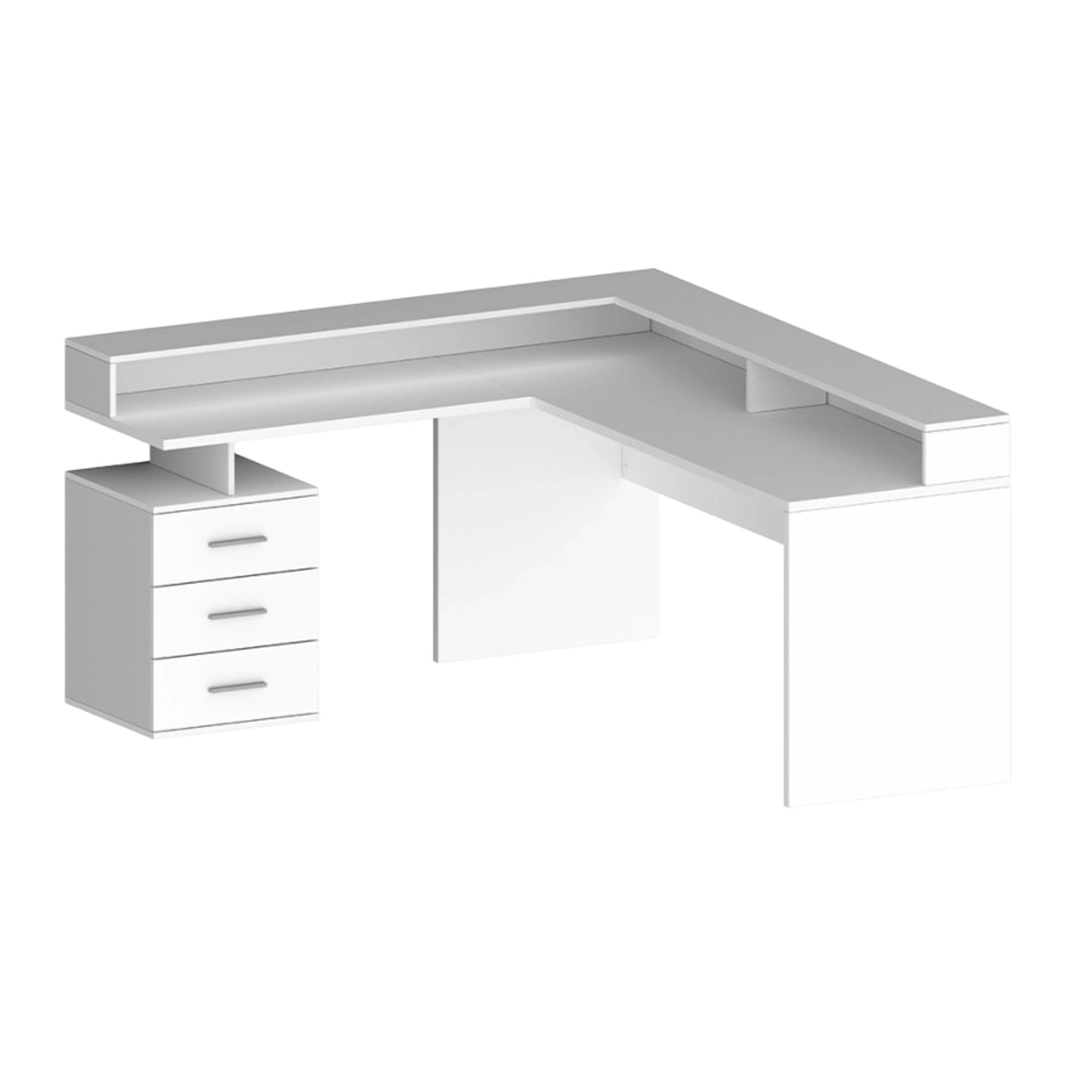 Corner Office Desk with 3 Drawers and Riser New Selina A-S Plus — 4
