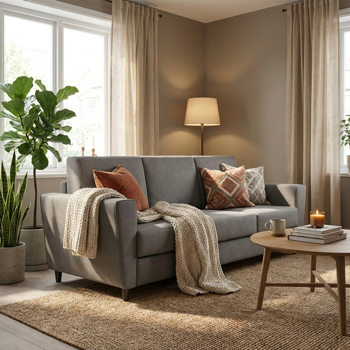 Modern 3-seater fabric sofa 212cm removable cover Yasel 180 Itamoby — 2