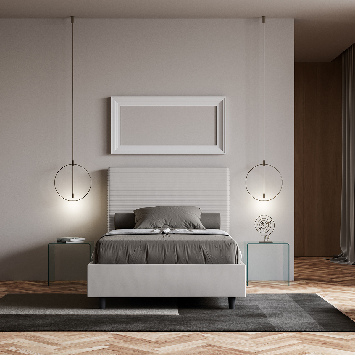 French Double Bed with Storage 140x200 Faux Leather Itamoby Focus F — 3