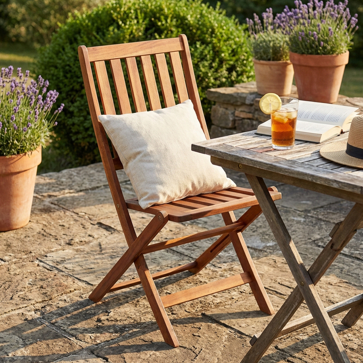 Diana Wooden Folding Garden Chair in Solid Acacia Wood — 2