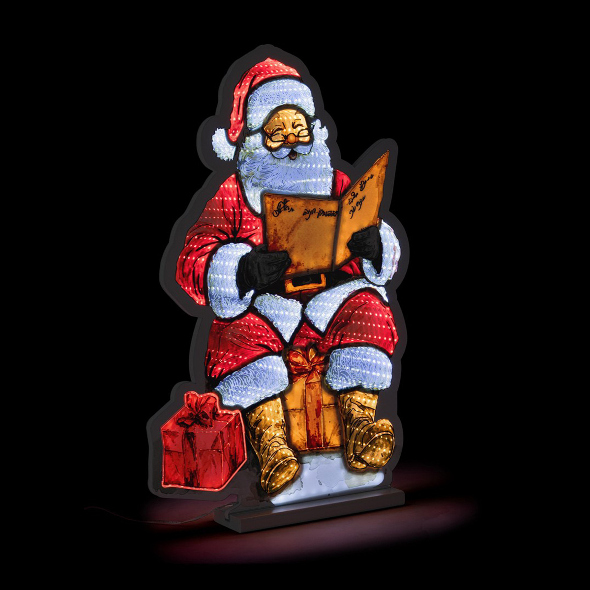Decorazione Luminosa Santa 440 LED Multicolor H60 cm in Polietilene con Base MDF — 3