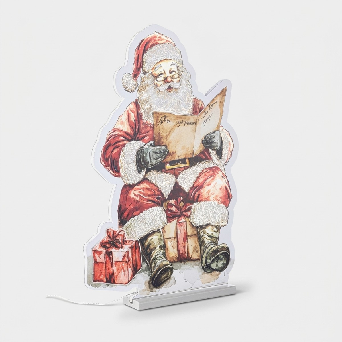 Decorazione Luminosa Santa 440 LED Multicolor H60 cm in Polietilene con Base MDF — 1