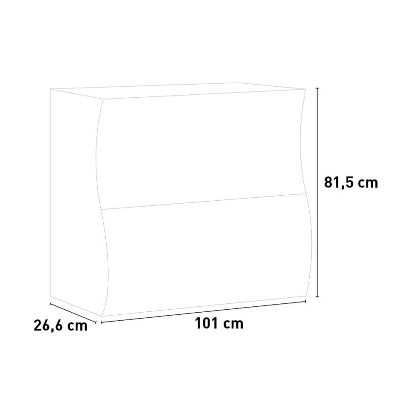 Onda S Shoe Cabinet, 2 Doors, Holds 16 Pairs, High Gloss White — 5
