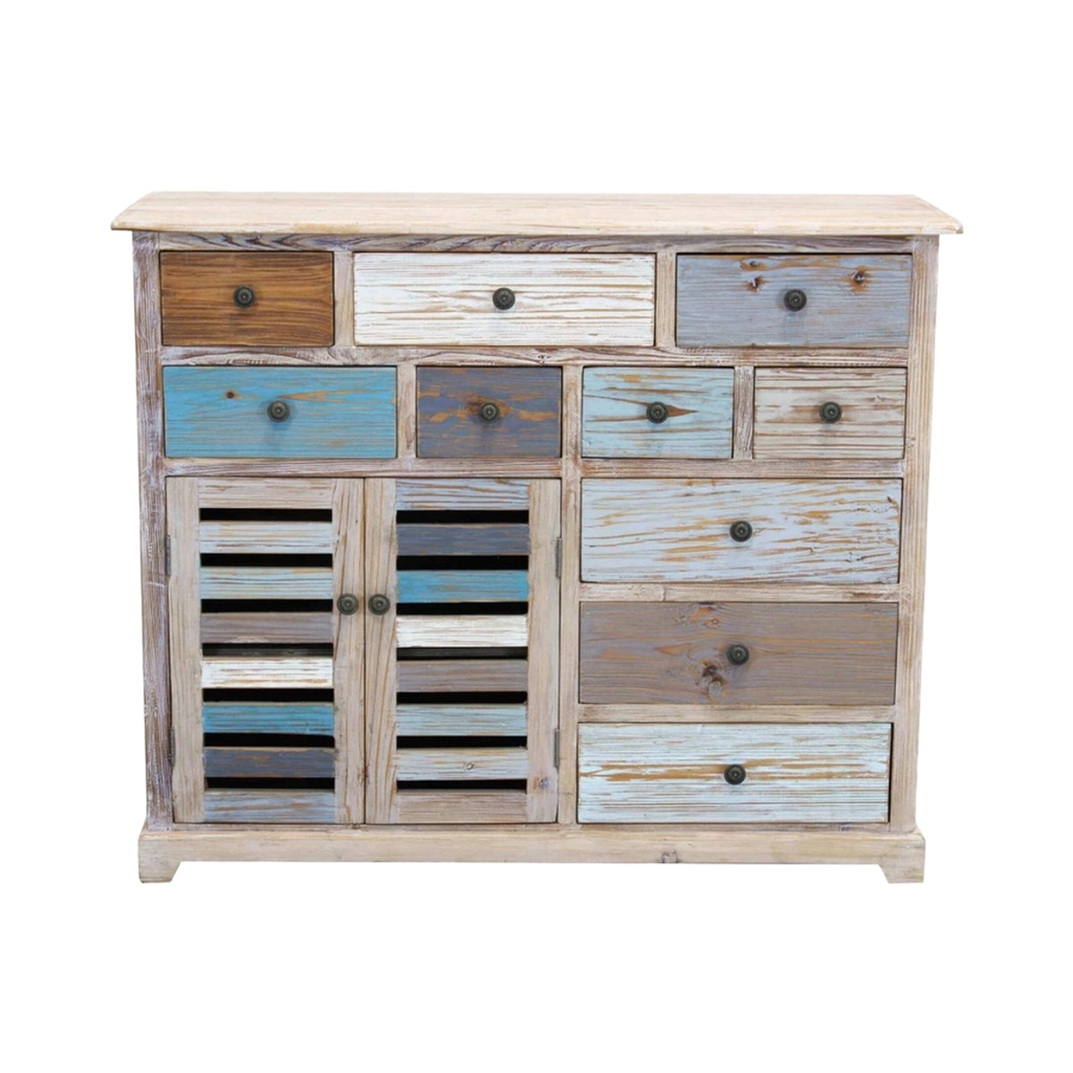 Greg Cosma shabby chic wooden multicolor sideboard chest of drawers — 6