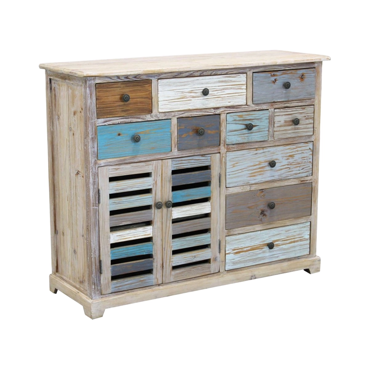 Greg Cosma shabby chic wooden multicolor sideboard chest of drawers — 1