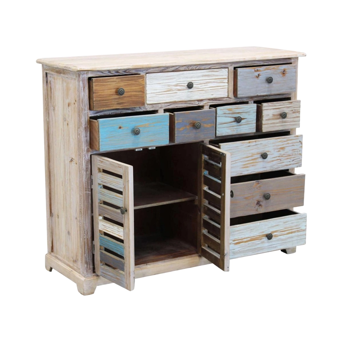 Greg Cosma shabby chic wooden multicolor sideboard chest of drawers — 5