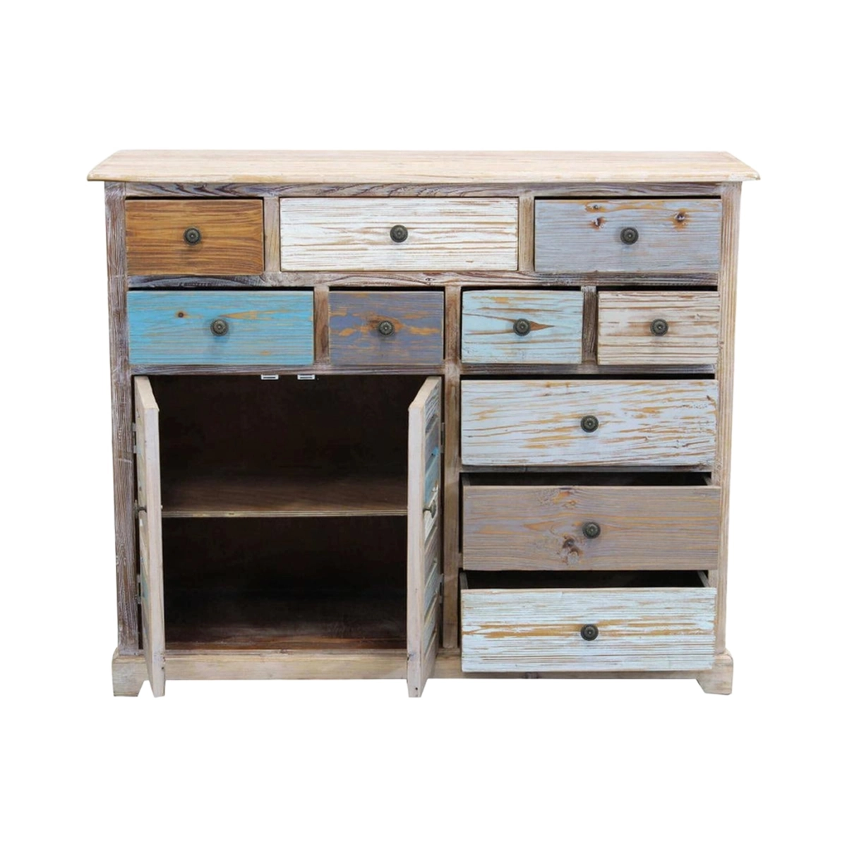 Greg Cosma shabby chic wooden multicolor sideboard chest of drawers — 7