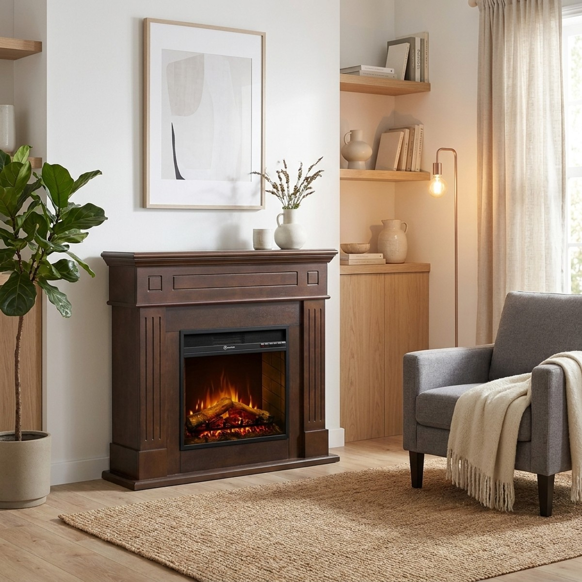 Freestanding electric fireplace with remote Divina Fire Cambridge — 2