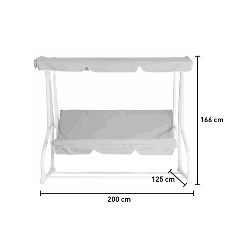Kedels Cruiz 3-Seater Garden Swing Bed with Adjustable Canopy — 5