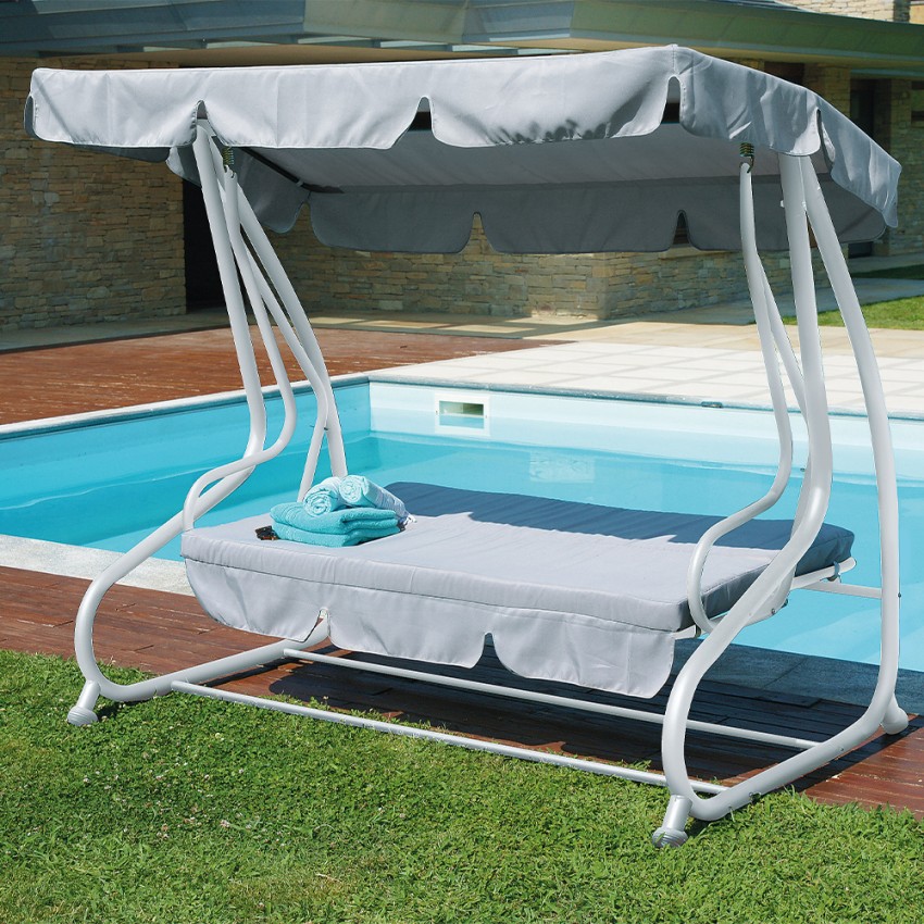 Kedels Cruiz 3-Seater Garden Swing Bed with Adjustable Canopy — 3