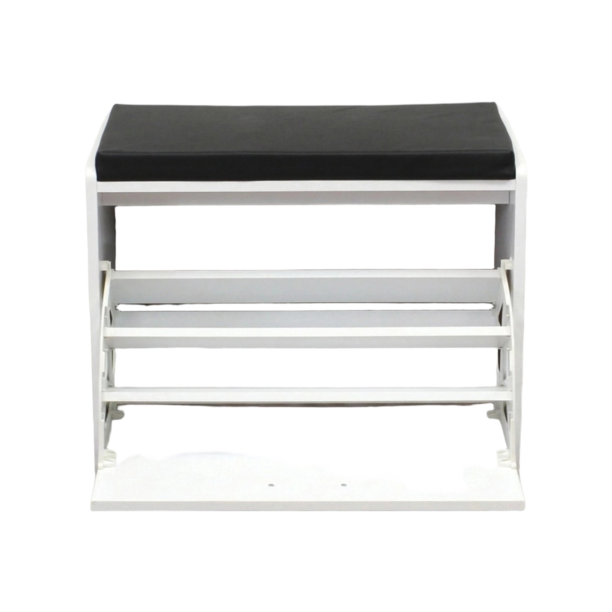 Jacklyn Wooden Space-Saving Shoe Cabinet with Padded Bench — 5
