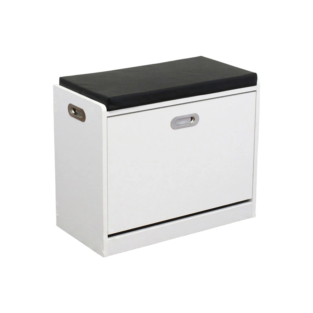 Jacklyn Wooden Space-Saving Shoe Cabinet with Padded Bench — 1