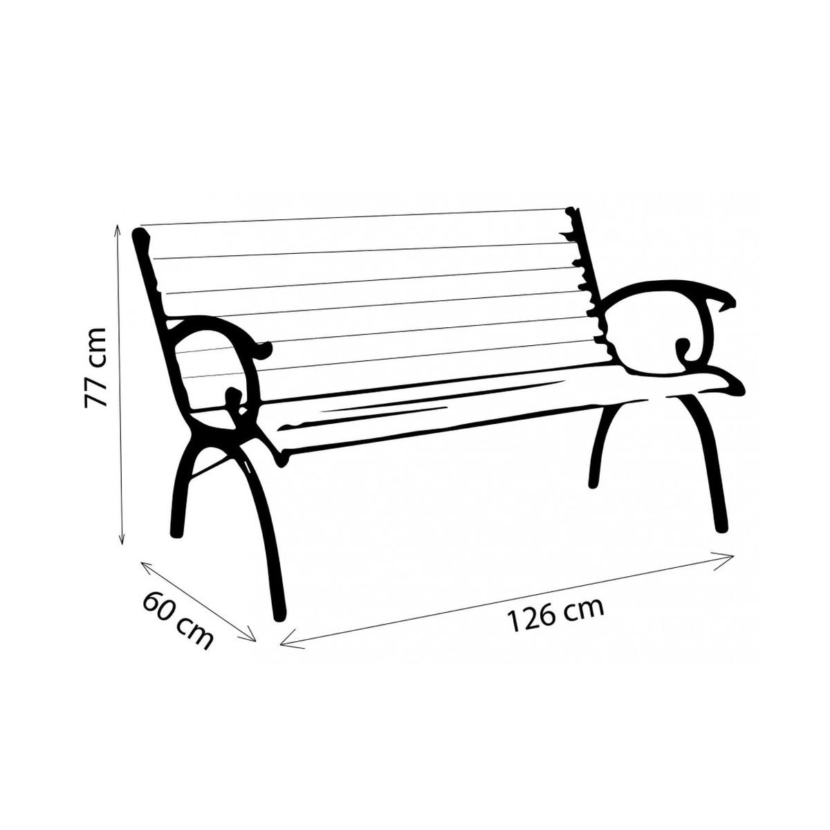 Real 2-Seater Garden Bench in Wood and Cast Iron — 3