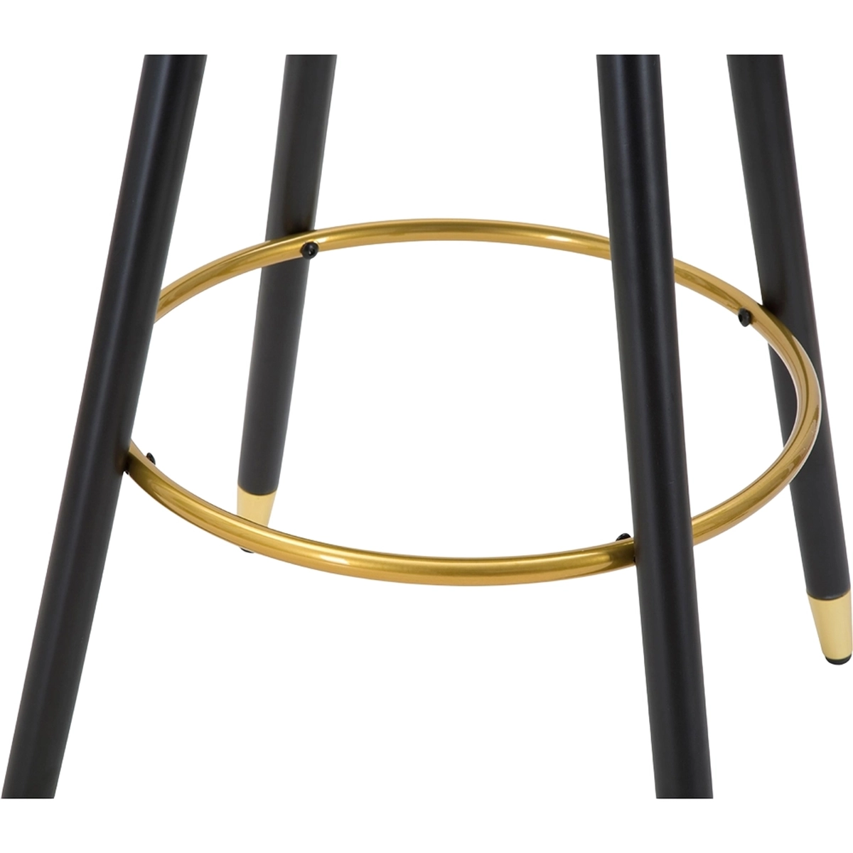Bar & Kitchen Velvet Stool with Black Wooden Legs & Gold Accents h80cm Prague — 10