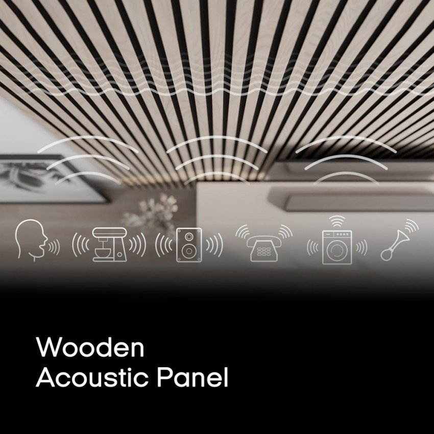 Set 4 decorative acoustic wall panels wenge wood 240x60 cm Kover-WG — 5