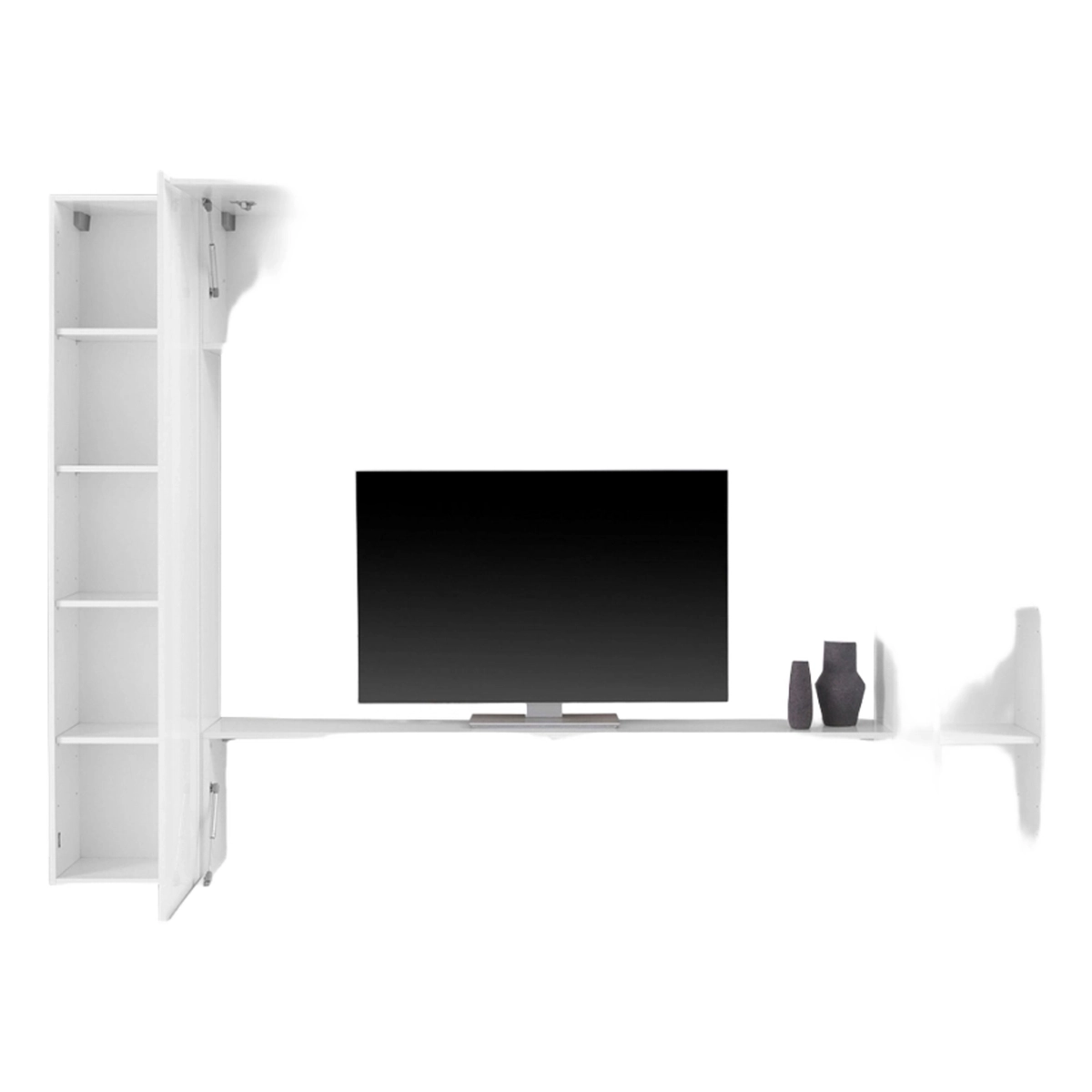 Joy Mold Modern Living Room Wall Unit with TV Stand, 2 Columns & Wall Cabinet — 6