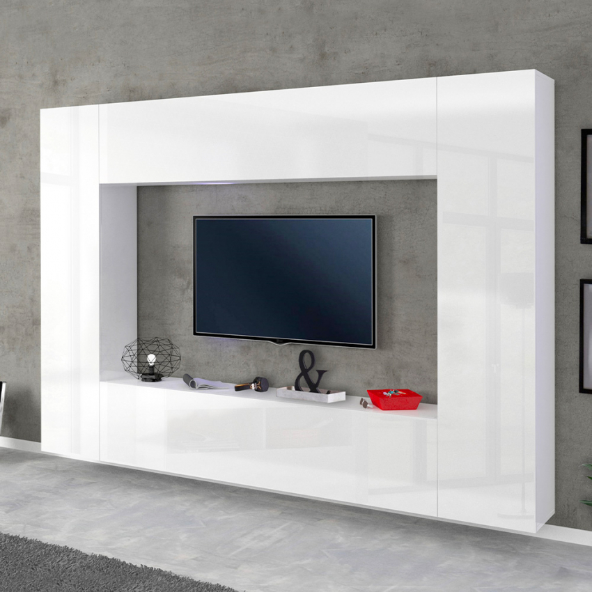 Joy Mold Modern Living Room Wall Unit with TV Stand, 2 Columns & Wall Cabinet — 2