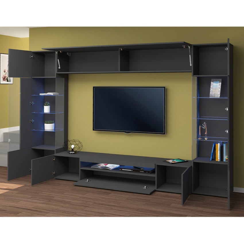 Modern Living Room Wall Unit TV Stand with 2 Display Cabinets Sultan RT — 4