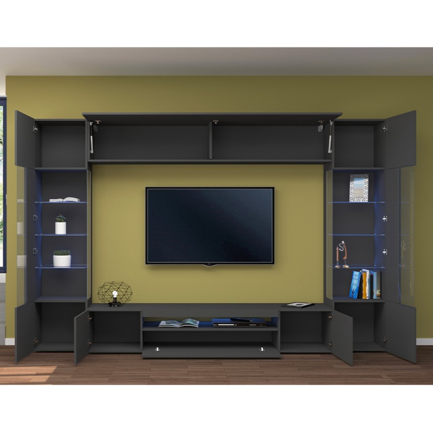 Modern Living Room Wall Unit TV Stand with 2 Display Cabinets Sultan RT — 5