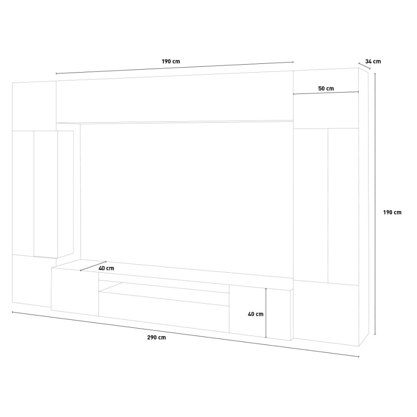 Modern Living Room Wall Unit TV Stand with 2 Display Cabinets Sultan RT — 7