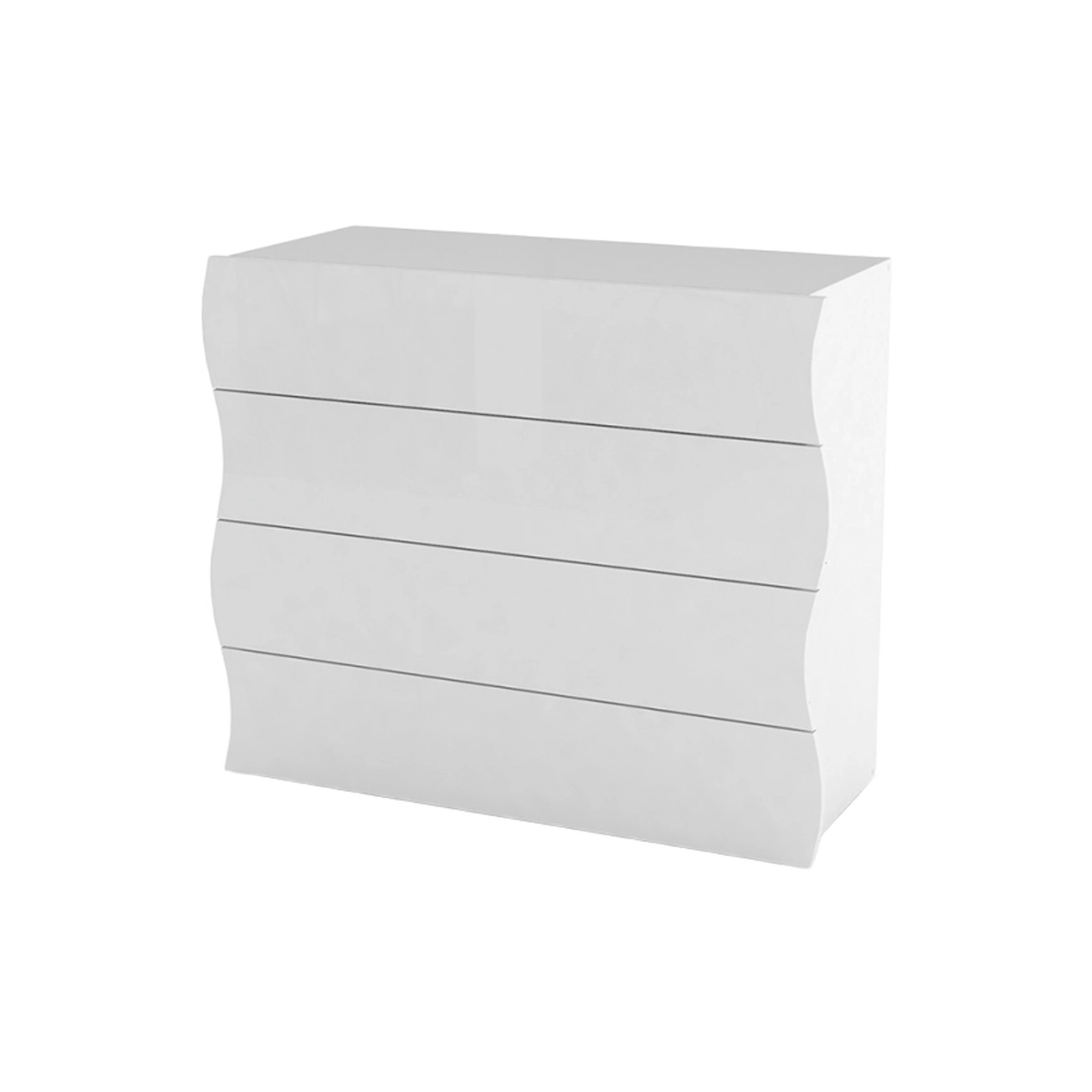 Onda Draw White Gloss 4-Drawer Bedroom Dresser, 100cm Design — 1