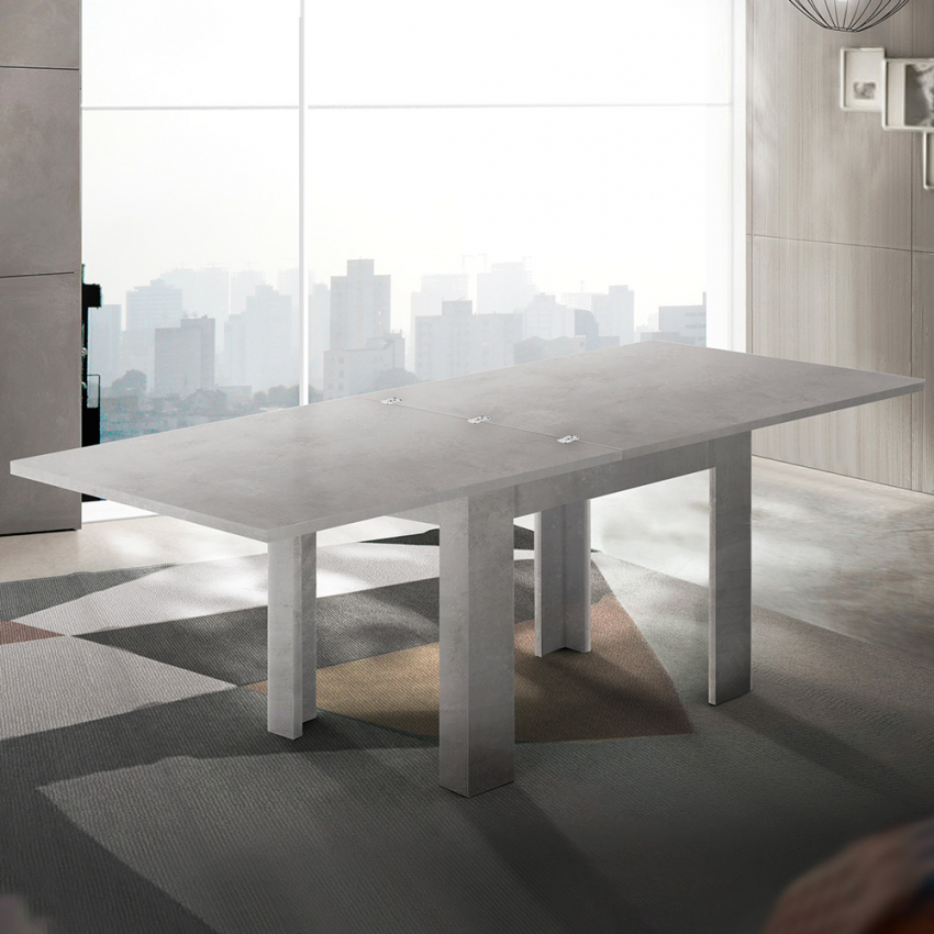 Jesi Raw Modern Extendable Flip-Top Dining Table 90-180x90cm — 2