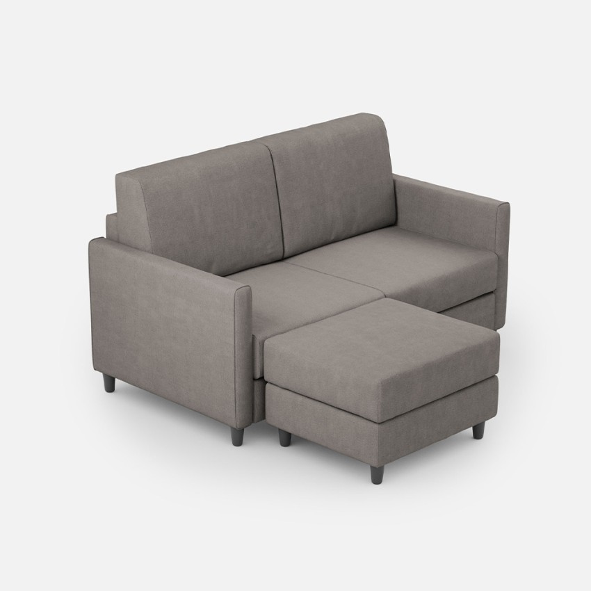 2 seater fabric sofa 158cm with footrest pouf Karay — 3
