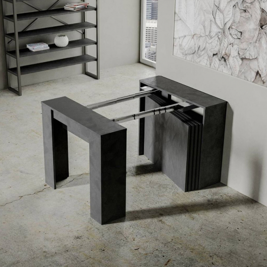 Extendable Console Table Anthracite up to 296cm Venus Report — 4