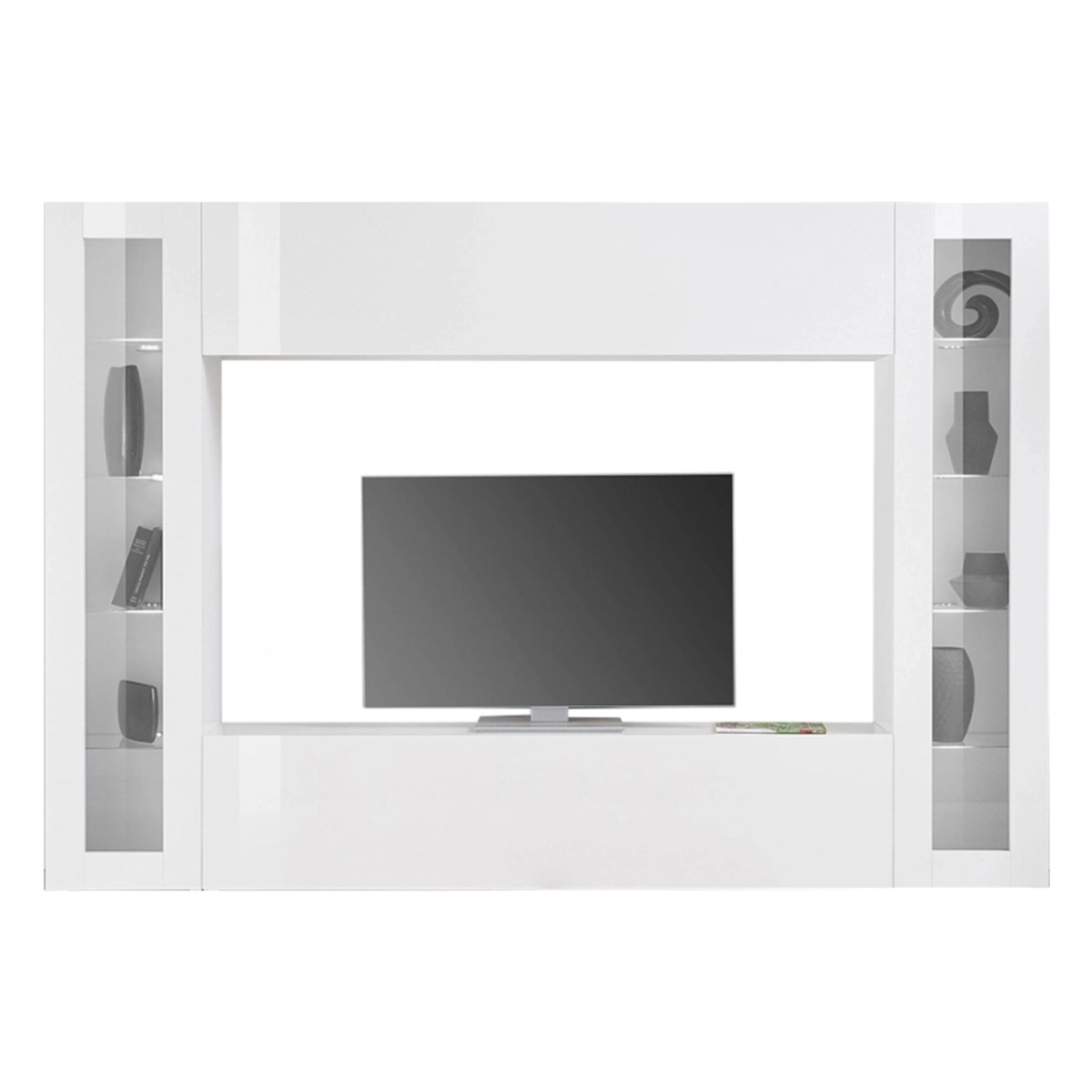 Modern Living Room TV Wall Unit with Hanging Cabinet and 2 Display Cabinets Joy Frame — 1