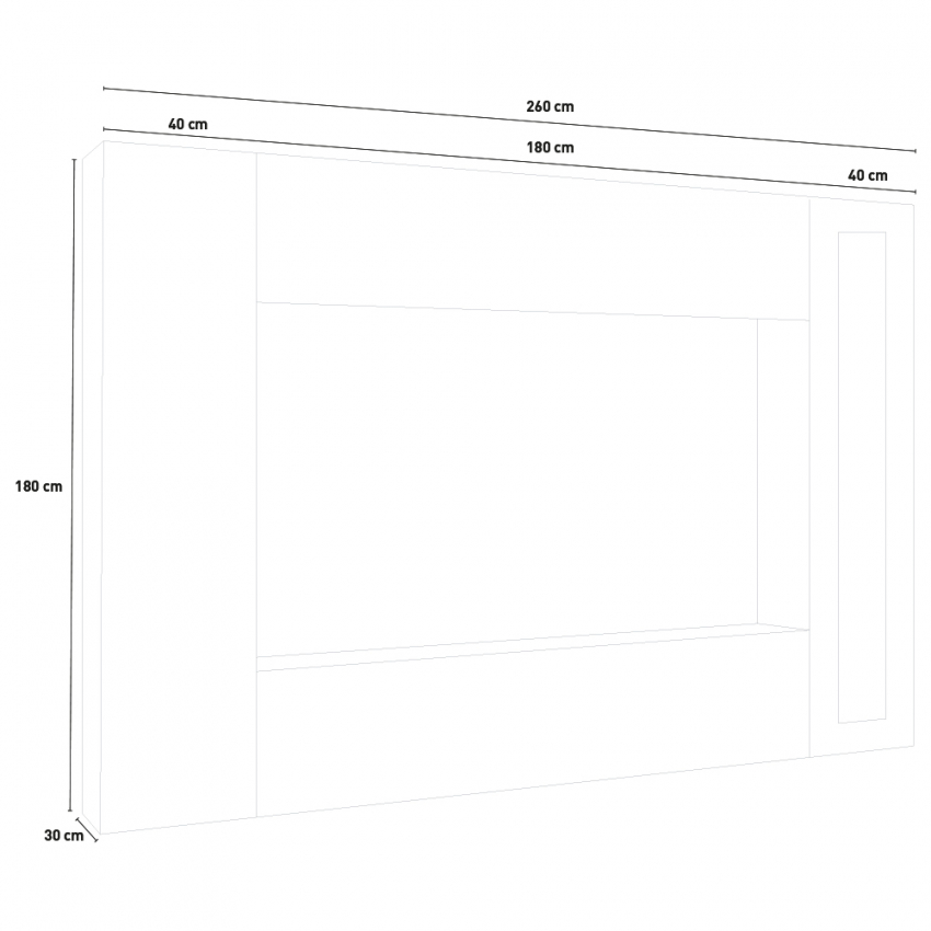 Modern Living Room TV Wall Unit with Hanging Cabinet and 2 Display Cabinets Joy Frame — 5